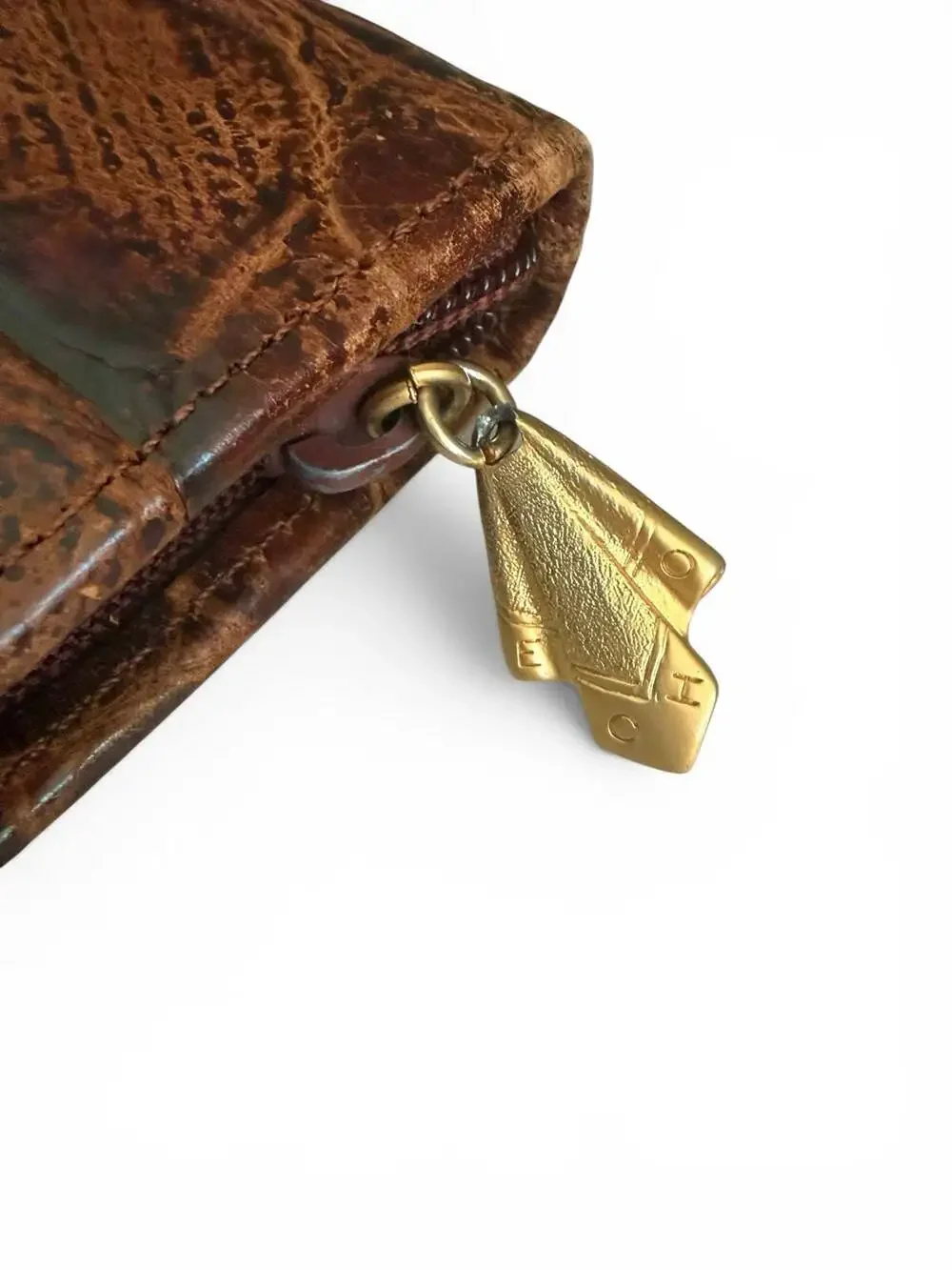 Vintage Crocodile Leather Clutch Portfolio Laptop iPad Case